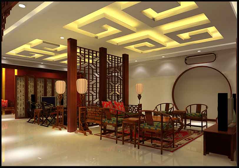 中式风格展厅设计,室内中式风格,中式风格书房(第2页)_大山谷图库
